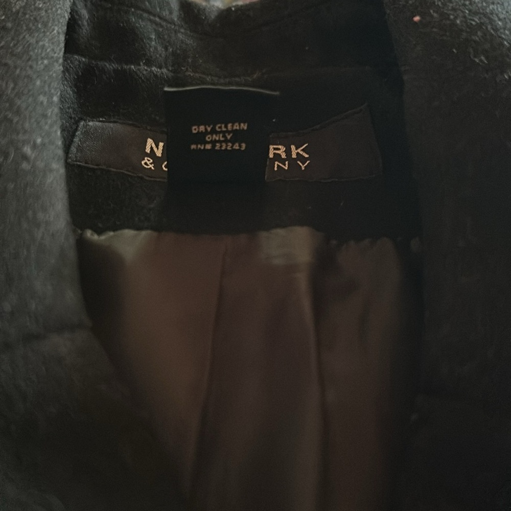 New York & Company Wool & Polyester Black Pea Coat - Picture 8 of 16